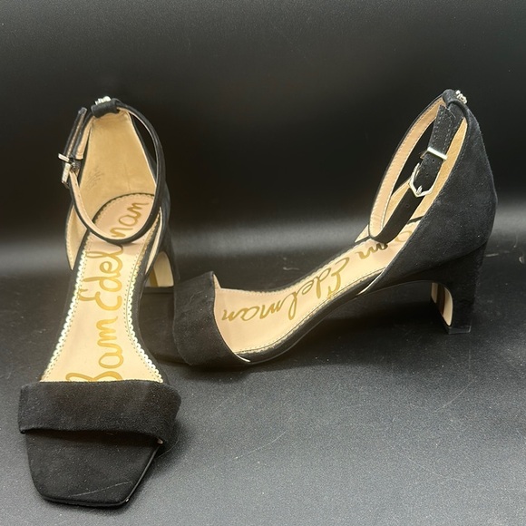 black suede Sam Edelman Daniella block heel sandal size 9 - Picture 1 of 6